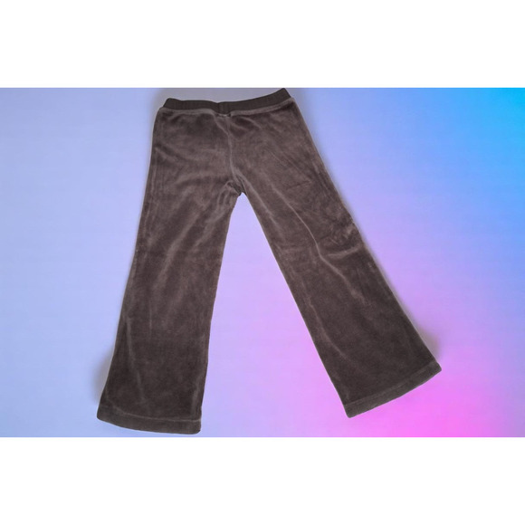 Vintage Nike Girls Brown Velour Track Pants Size 5 – Purple Logo & Side Stripe - Picture 6 of 7